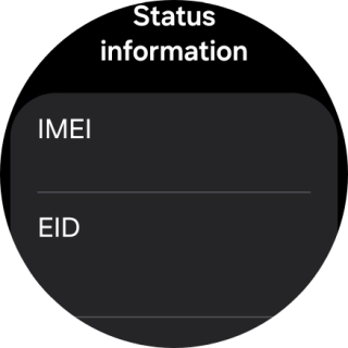 Your smartwatch's EID number is displayed below EID.
