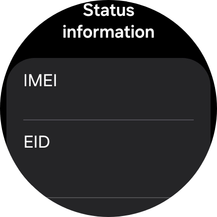 Your smartwatch's EID number is displayed below EID.