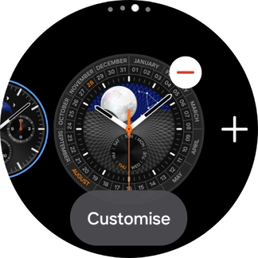 Press the required watch face.