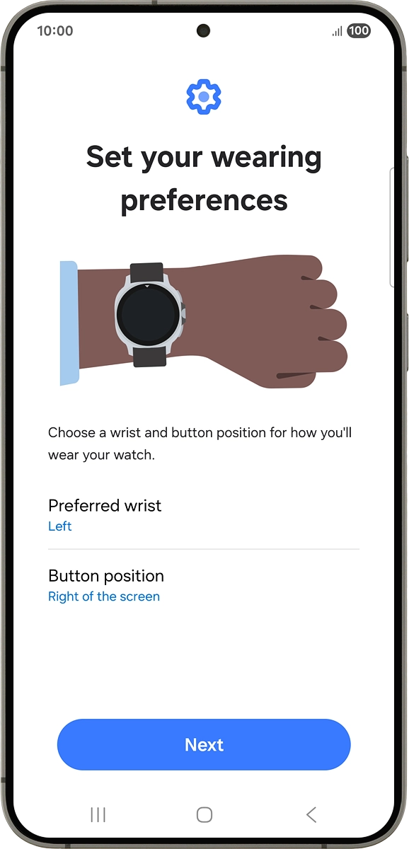 On your phone: Follow the instructions on the screen to select the required settings and press Next.