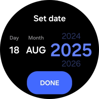 Slide your finger up or down on the screen to set the required date.