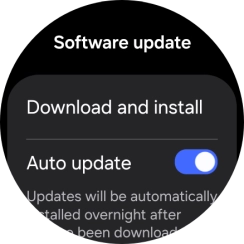 Press Download and install. If a new software version is available, it's displayed. Follow the instructions on the screen to update the smartwatch software.