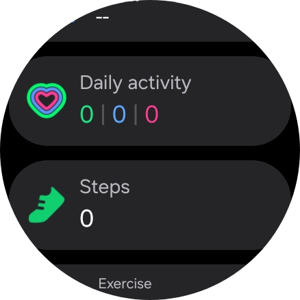 Under Daily activity, you can see how far you are from completing your daily activity goals.
