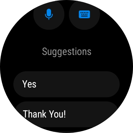 Press the microphone icon and follow the instructions on the screen to record and send the required reply.