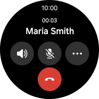 Press the end call icon.