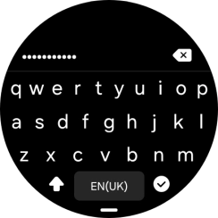 Key in the password for the Wi-Fi network and press the confirm icon.