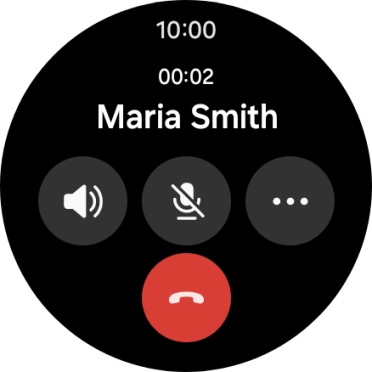 Press the end call icon.