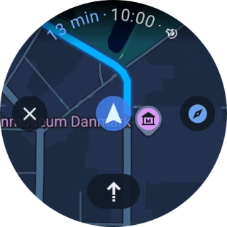 Press the route description icon to return to the directions.