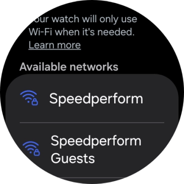 Press the required Wi-Fi network.