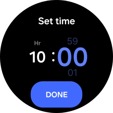 Slide your finger up or down on the screen to set the required time.