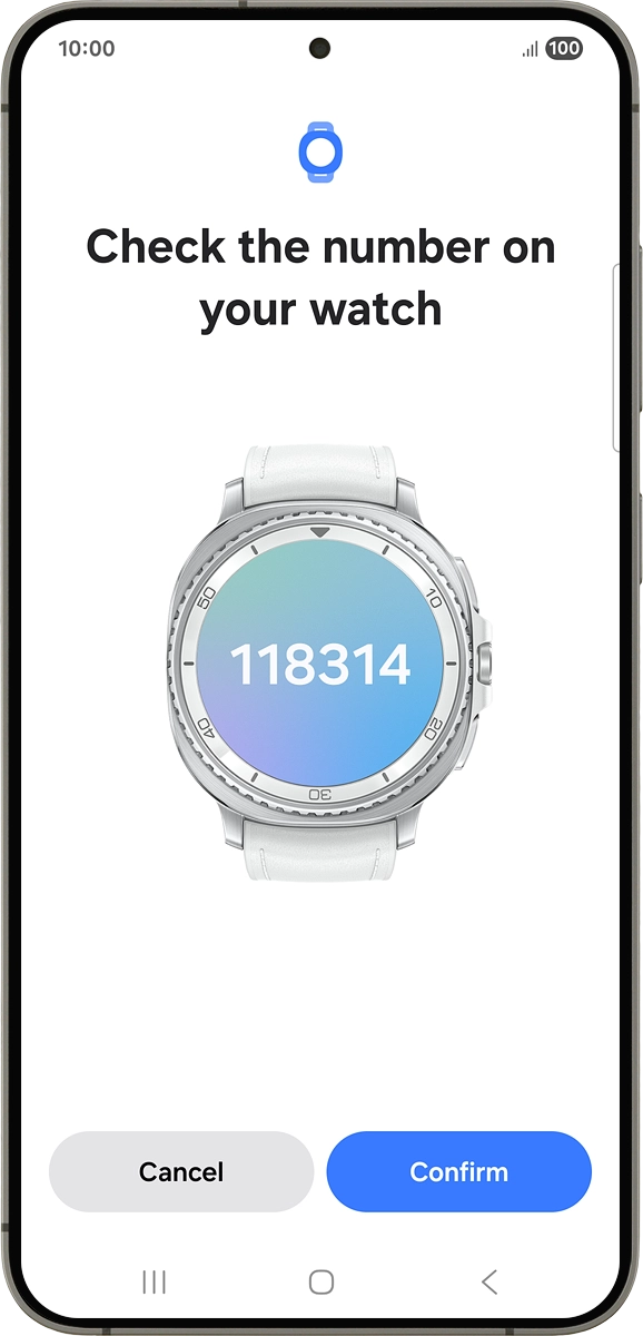 On your phone: Check that the code is identical to the code displayed on your smartwatch.
