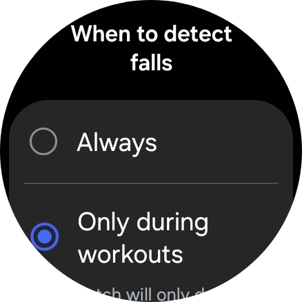 Press the required setting.