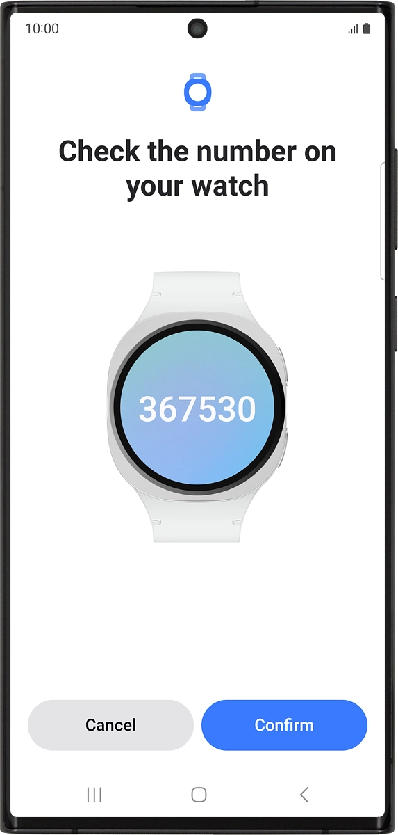 On your phone: Check that the code is identical to the code displayed on your smartwatch.