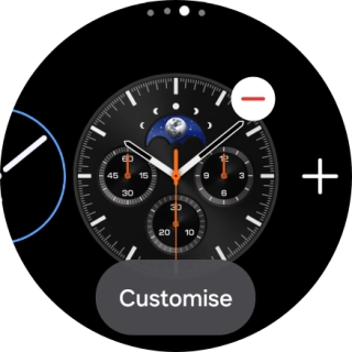 Press the required watch face.