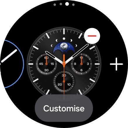 Press the required watch face.