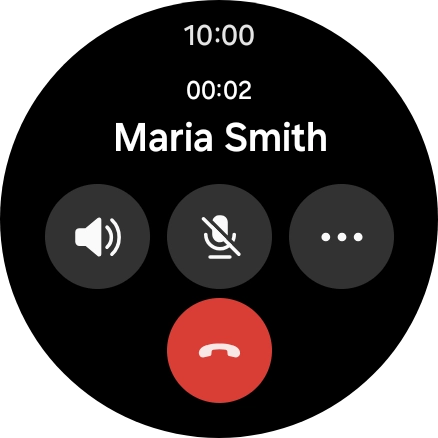 Press the end call icon.