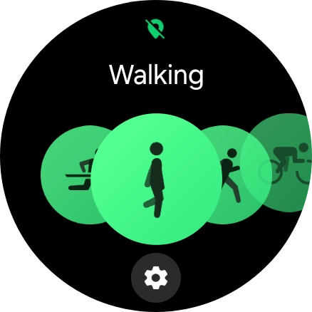 Drag your finger right or left to select the required activity.