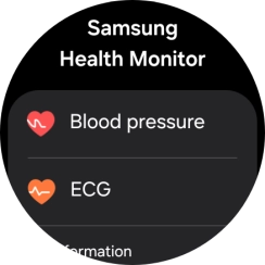 Press Blood pressure and follow the instructions on the screen to measure your blood pressure.