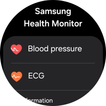 Press Blood pressure and follow the instructions on the screen to measure your blood pressure.