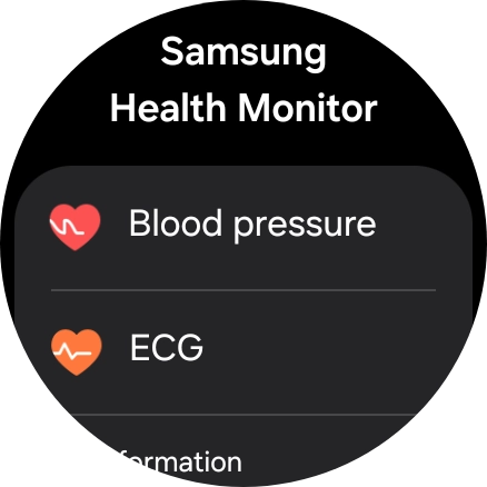 Press Blood pressure and follow the instructions on the screen to measure your blood pressure.