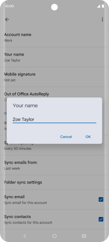 Key in the required sender name and press OK.