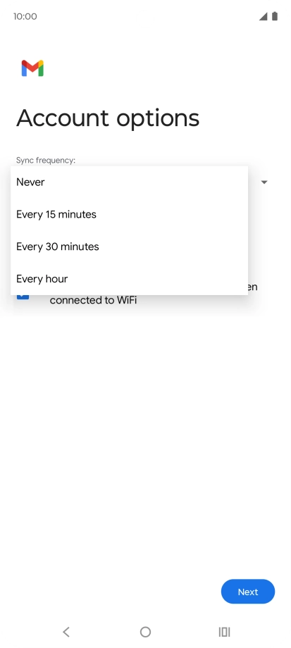Press the required setting.