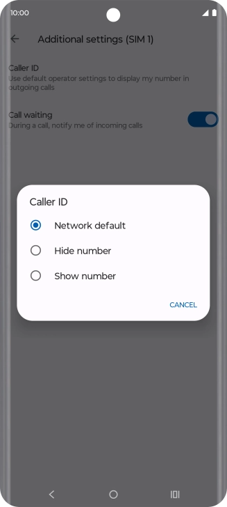 Press Show number to turn on caller identification.