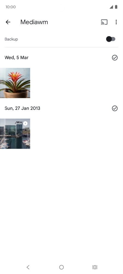 Press and hold any picture or video. Press and hold any picture or video.
