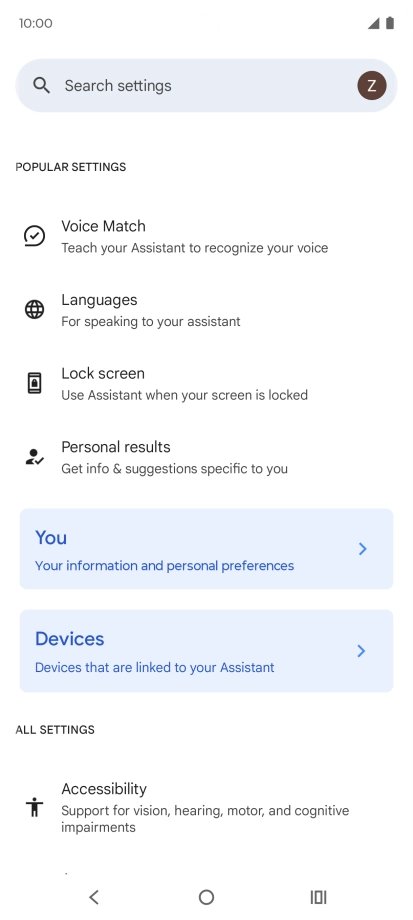 Press Voice Match and follow the instructions on the screen to turn automatic activation of Google Assistant on or off.