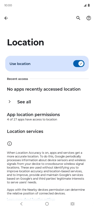 Press App location permissions.