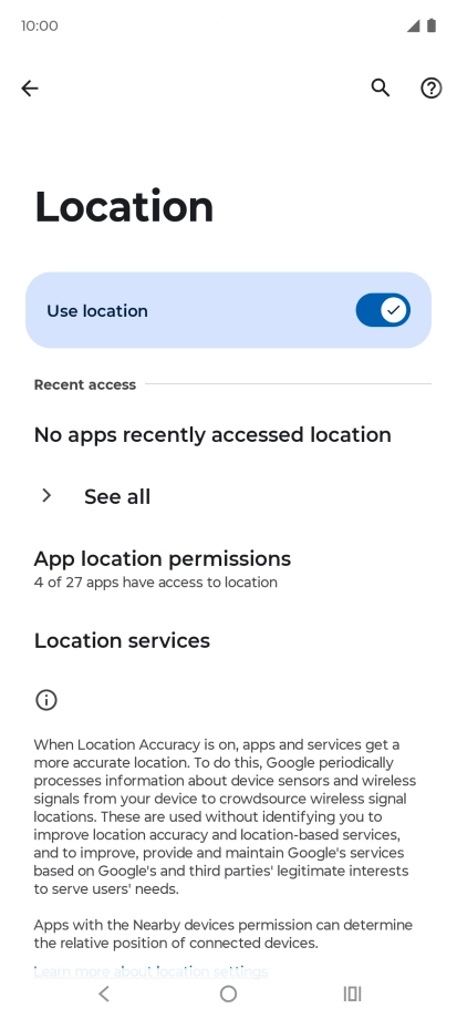 Press App location permissions.