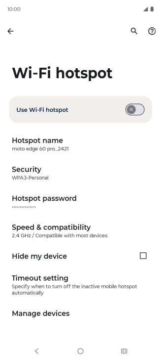 Press Hotspot password. Press Hotspot password.