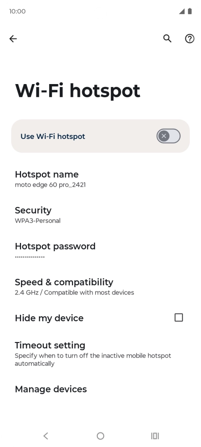 Press Hotspot password. Press Hotspot password.