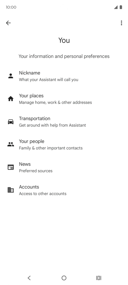 Follow the instructions on the screen to select more settings for Google Assistant.