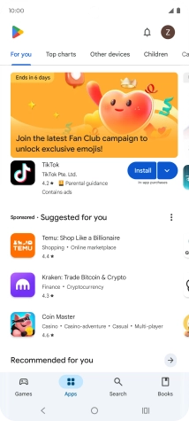 Press the profile icon.