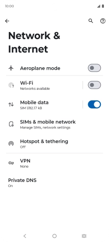 Press SIMs & mobile network.