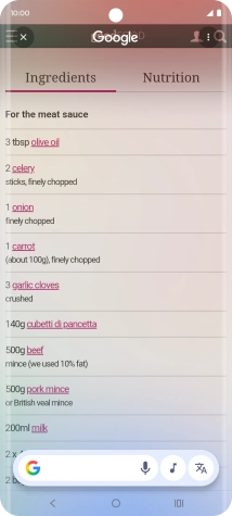 Press the translate icon.