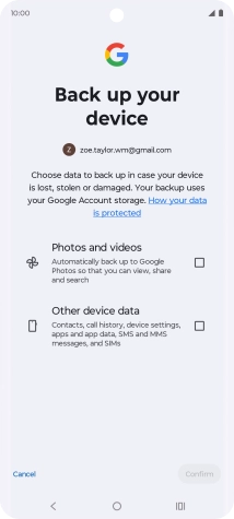 Press the fields next to the required data types to select them.