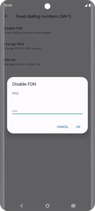 Key in your PIN2 and press OK. The default PIN2 is 1111.