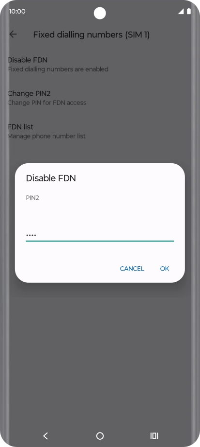 Key in your PIN2 and press OK. The default PIN2 is 1111.