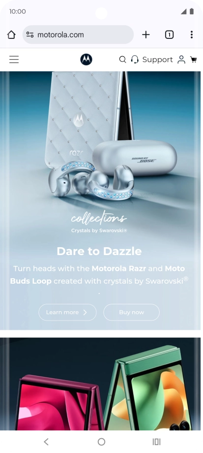 Press the menu icon.