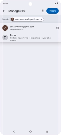 Press the required Google account. Press the required Google account.