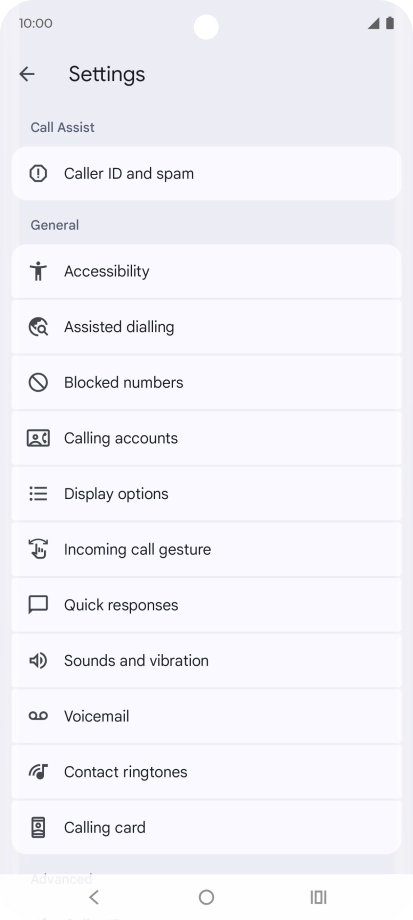 Press Calling accounts.