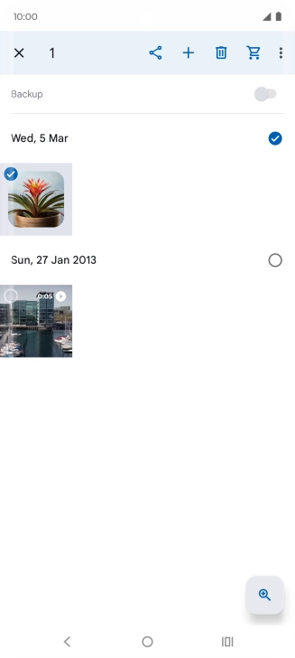 Press the required pictures or videos. Press the required pictures or videos.