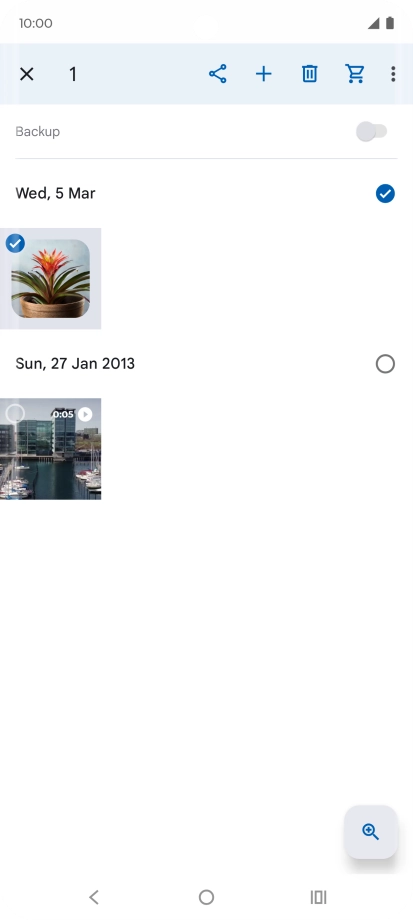 Press the required pictures or videos. Press the required pictures or videos.