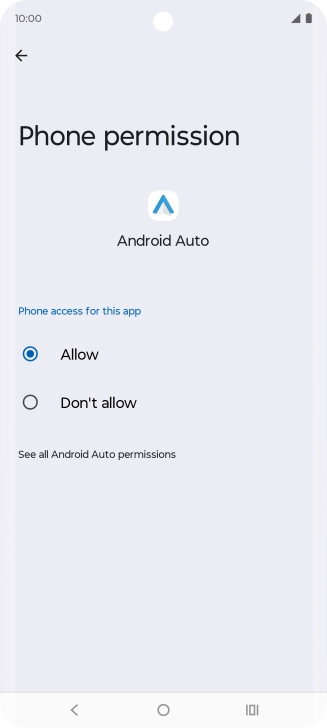 Press the required setting.