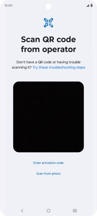 Place the QR code you've received inside the phone camera frame to scan the code.