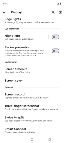 Press Screen timeout.