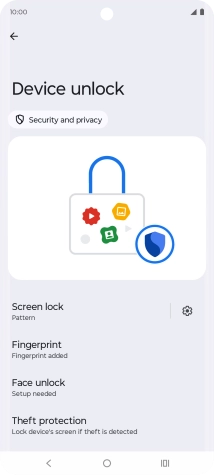 Press Screen lock and key in the additional phone lock code you created earlier.