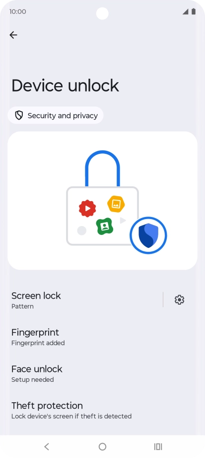 Press Screen lock and key in the additional phone lock code you created earlier.
